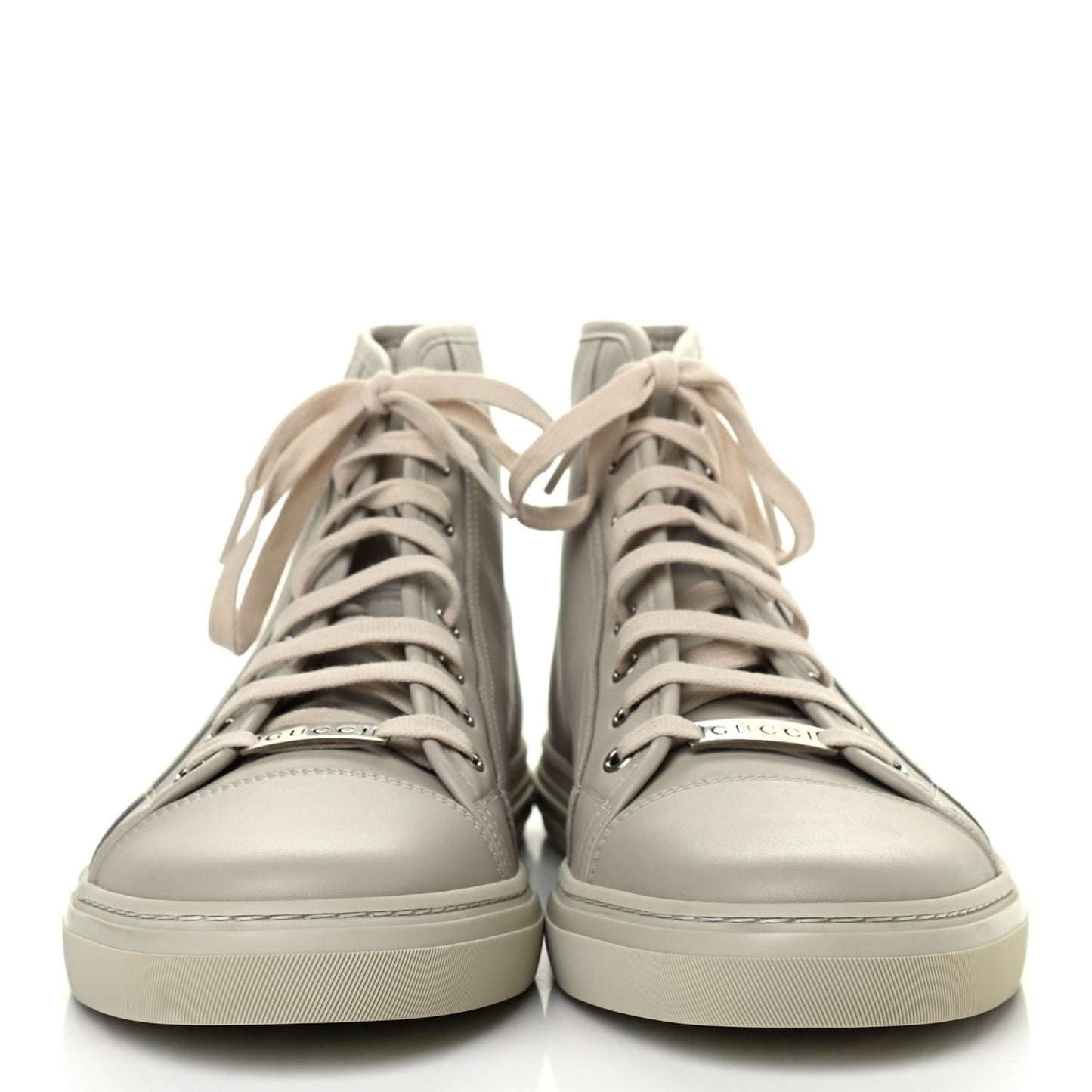 Calfskin Mens High Top Sneakers 12 Mystic White
