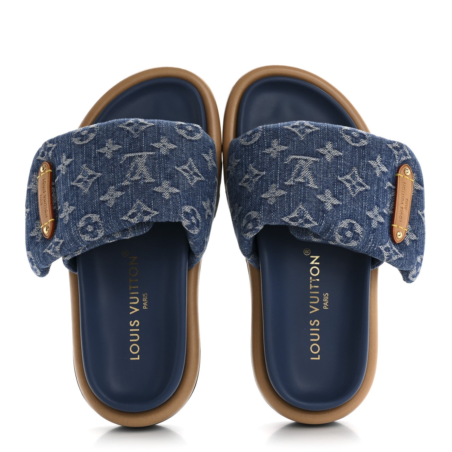 Louis Vuitton Monogram Denim LV Pool Pillow Flat Comfort Mule 36