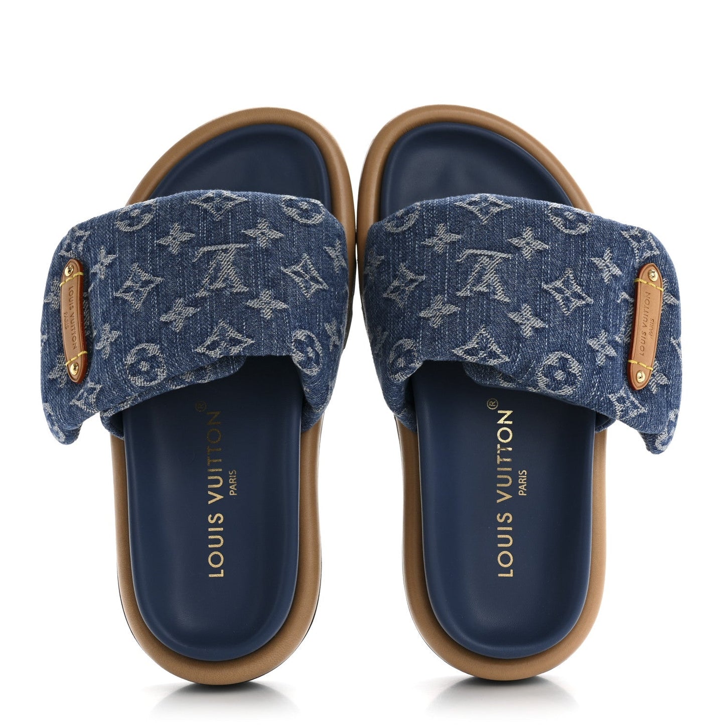 Monogram Denim LV Pool Pillow Flat Comfort Mule 36 Blue