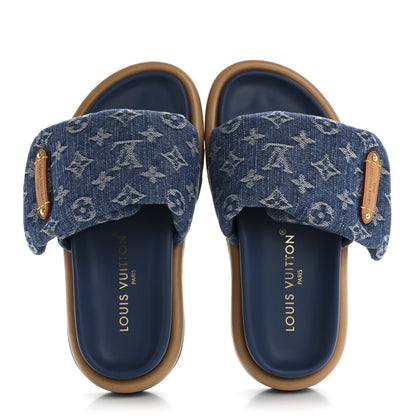 Louis Vuitton Monogram Denim LV Pool Pillow Flat Comfort Mule 36 Blue 2 of 11