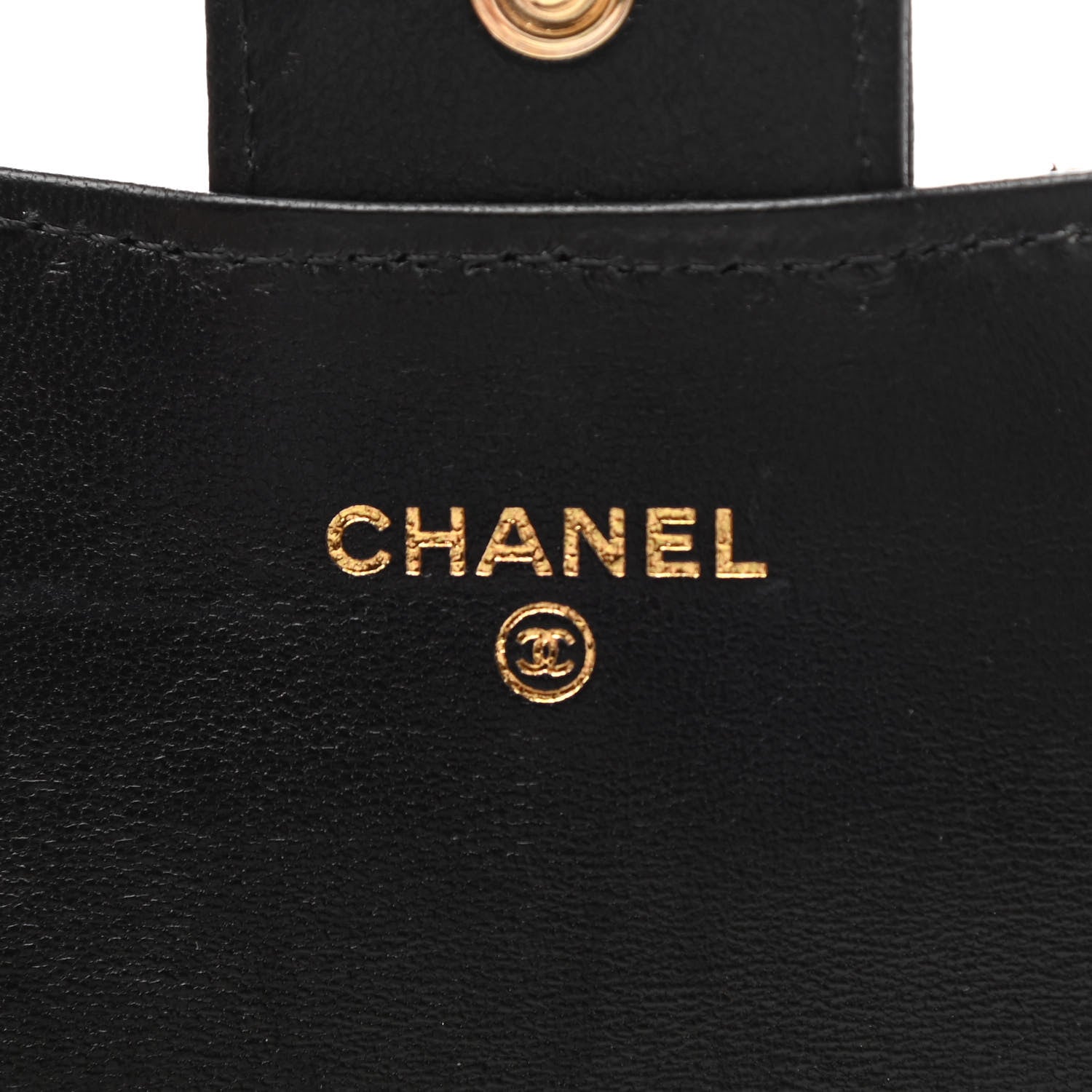 Chanel Lambskin Quilted Flap Card Holder Wallet Black 6 of 9