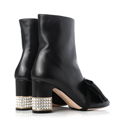 Gucci Nappa Removable Bow Candy Ankle Boots 39 Black 4 of 10