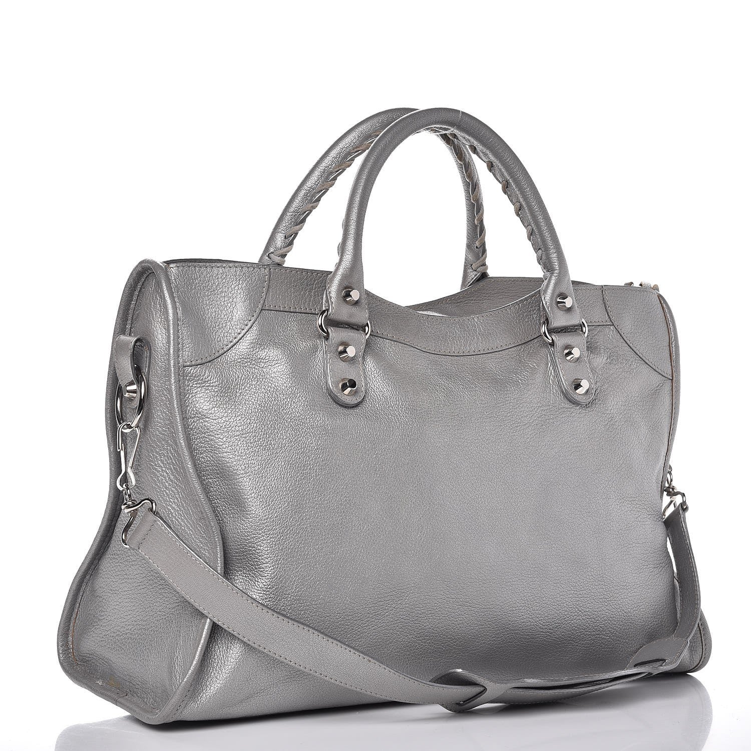 Balenciaga Pearlescent Goatskin Classic Palladium Hardware City Gris Gris Light 3 of 11