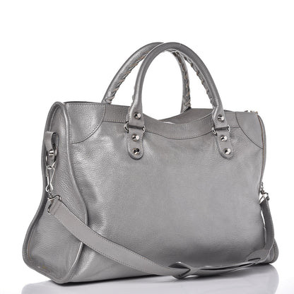 Balenciaga Pearlescent Goatskin Classic Palladium Hardware City Gris Gris Light 3 of 11