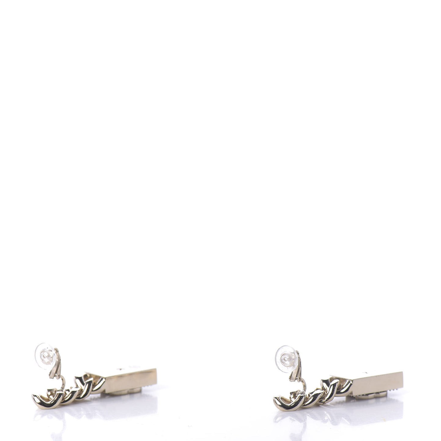 Crystal Dog Tag Charm Earrings Gold