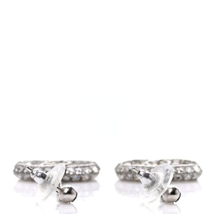 Chanel Baguette Crystal CC Drop Earrings Silver 3 of 4