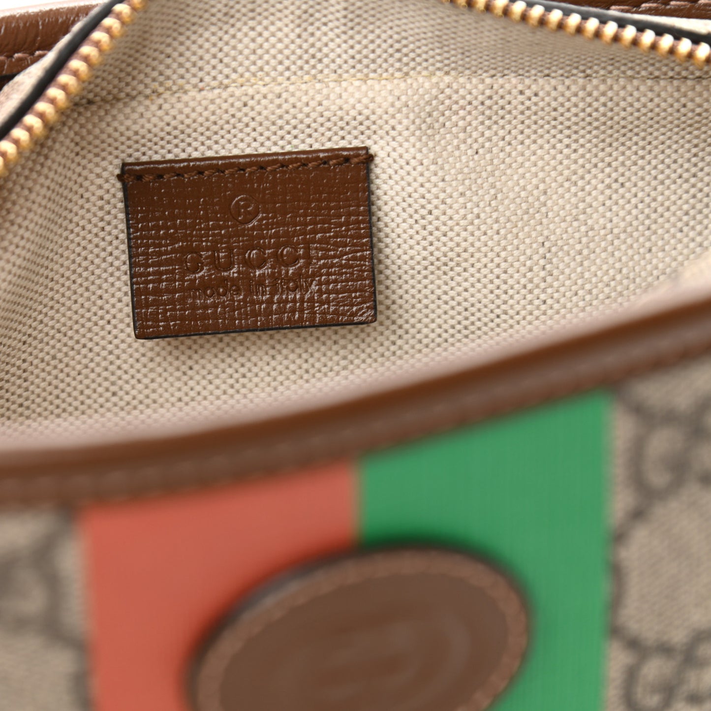 GG Supreme Monogram Azalea Calfskin Fake/Not Retro Interlocking G Cosmetic Case Beige Ebony Brown Sugar