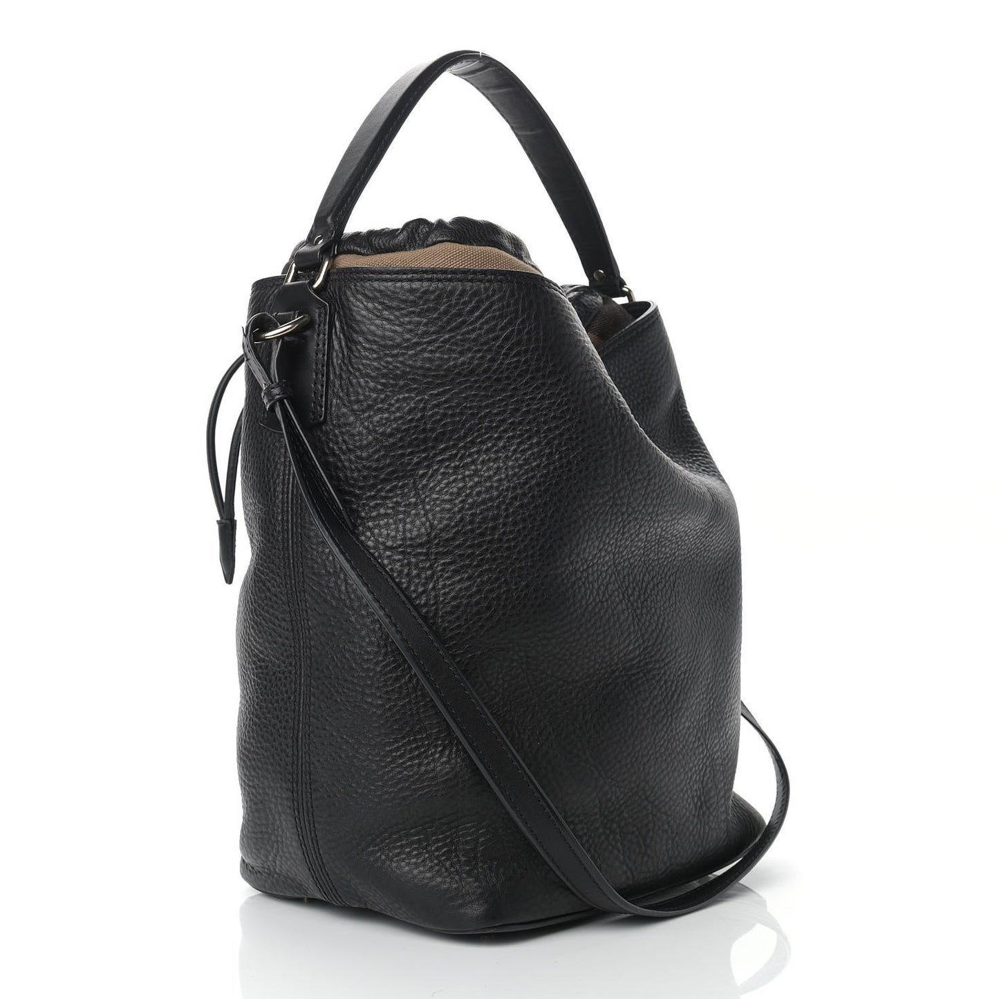 Grainy Calfskin Medium Susanna Hobo Black