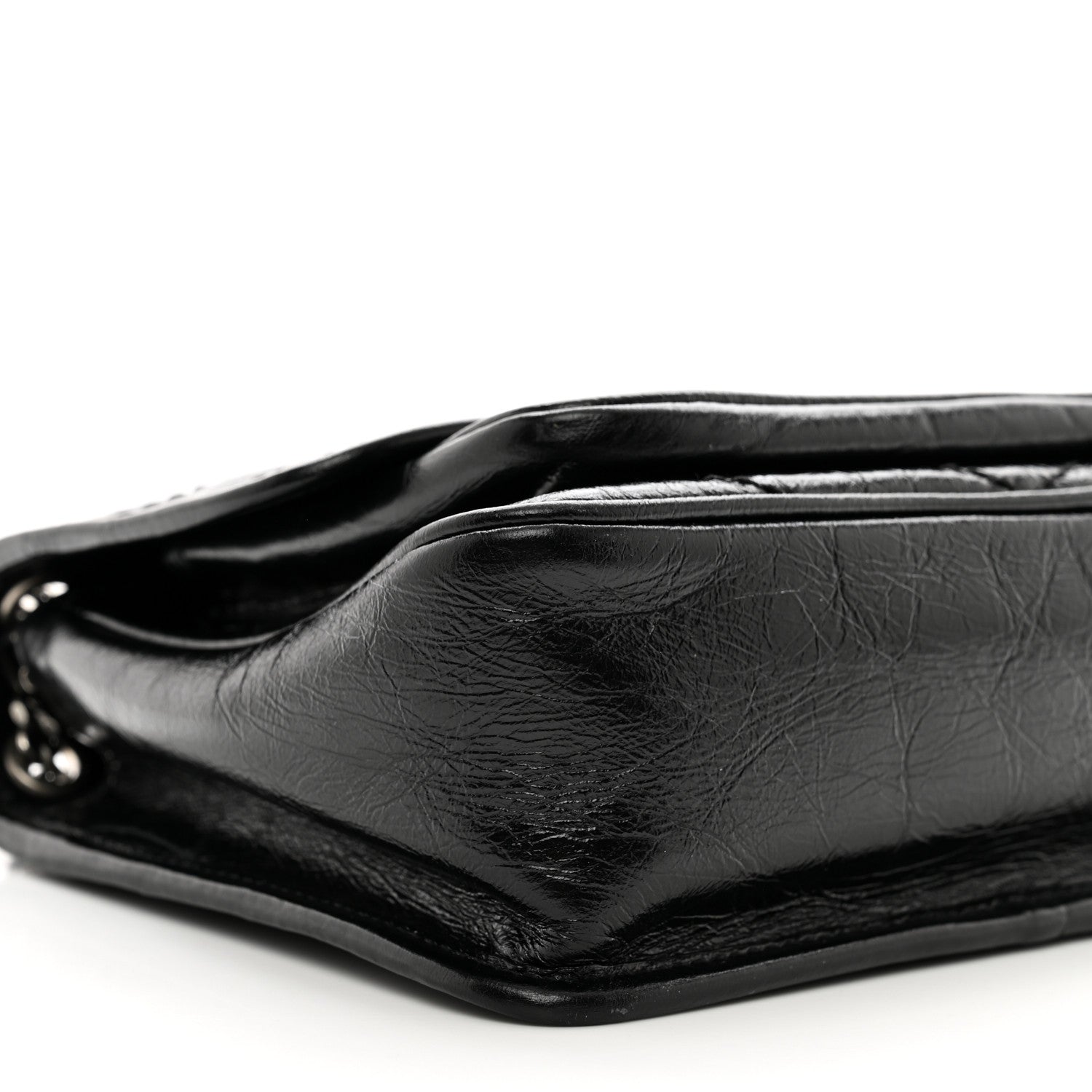 Saint Laurent Crinkled Calfskin Matelasse Monogram Baby Niki Chain Satchel Black 9 of 10
