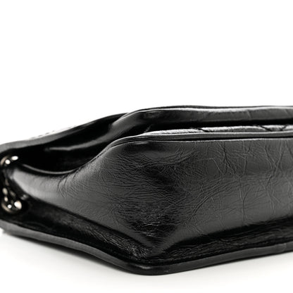 Saint Laurent Crinkled Calfskin Matelasse Monogram Baby Niki Chain Satchel Black 9 of 10