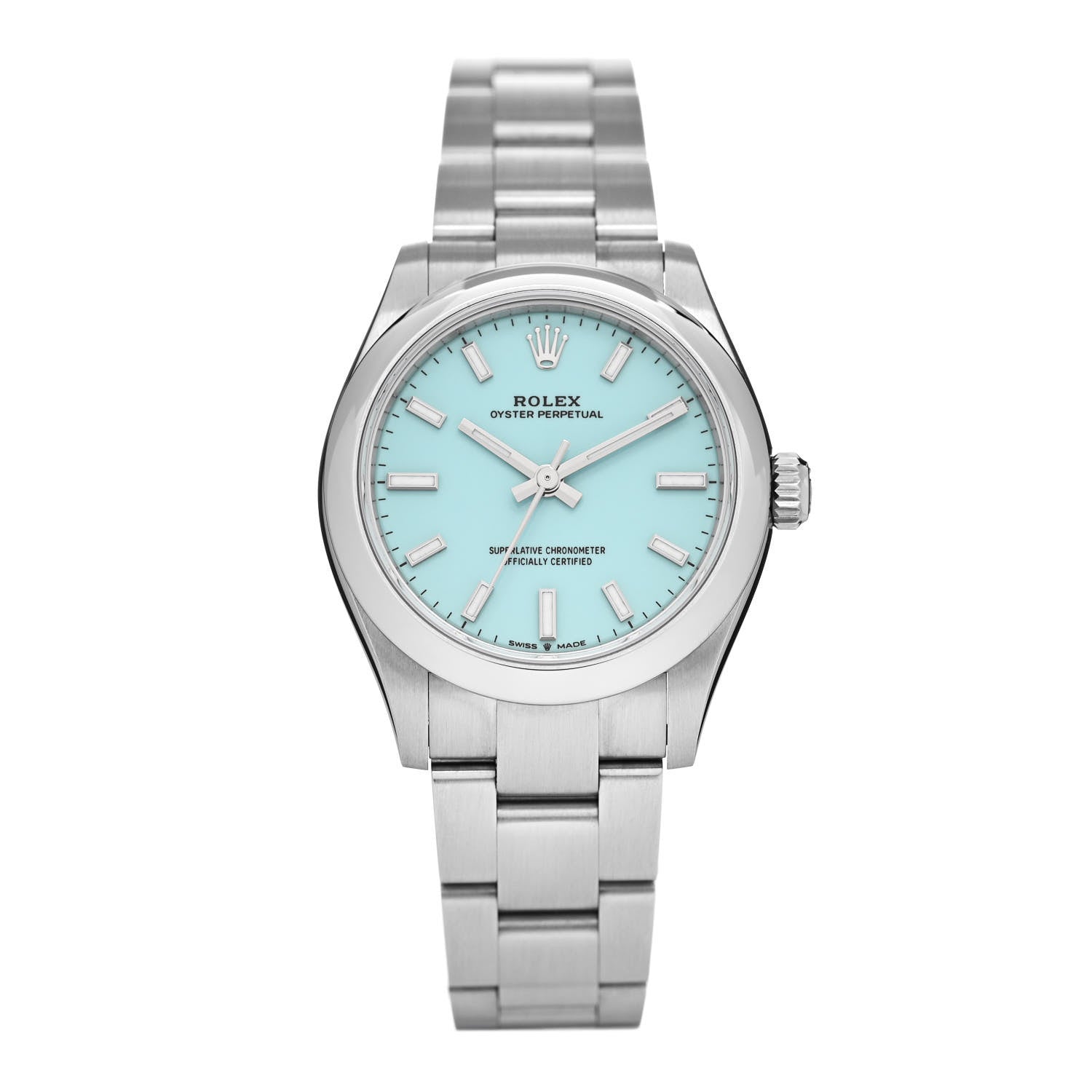 Rolex Stainless Steel 31mm Oyster Perpetual Watch Turquoise 277200 1 of 5