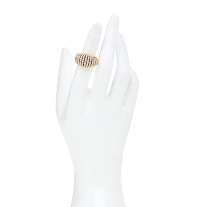 David Yurman 18K Yellow Gold Diamond Cable Vertical Ring 49 4.75 2 of 5