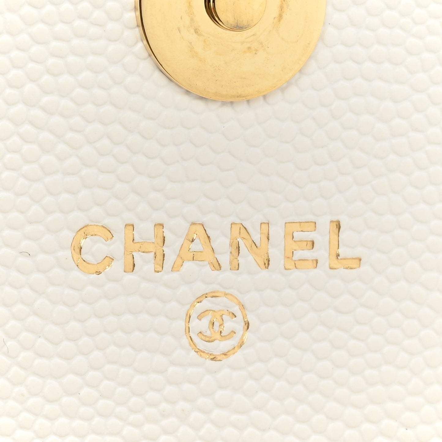 Caviar Quilted Enamel Coco Casino Flap Phone Holder With Chain White