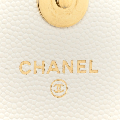 Chanel Caviar Quilted Enamel Coco Casino Flap Phone Holder With Chain White 7 of 15