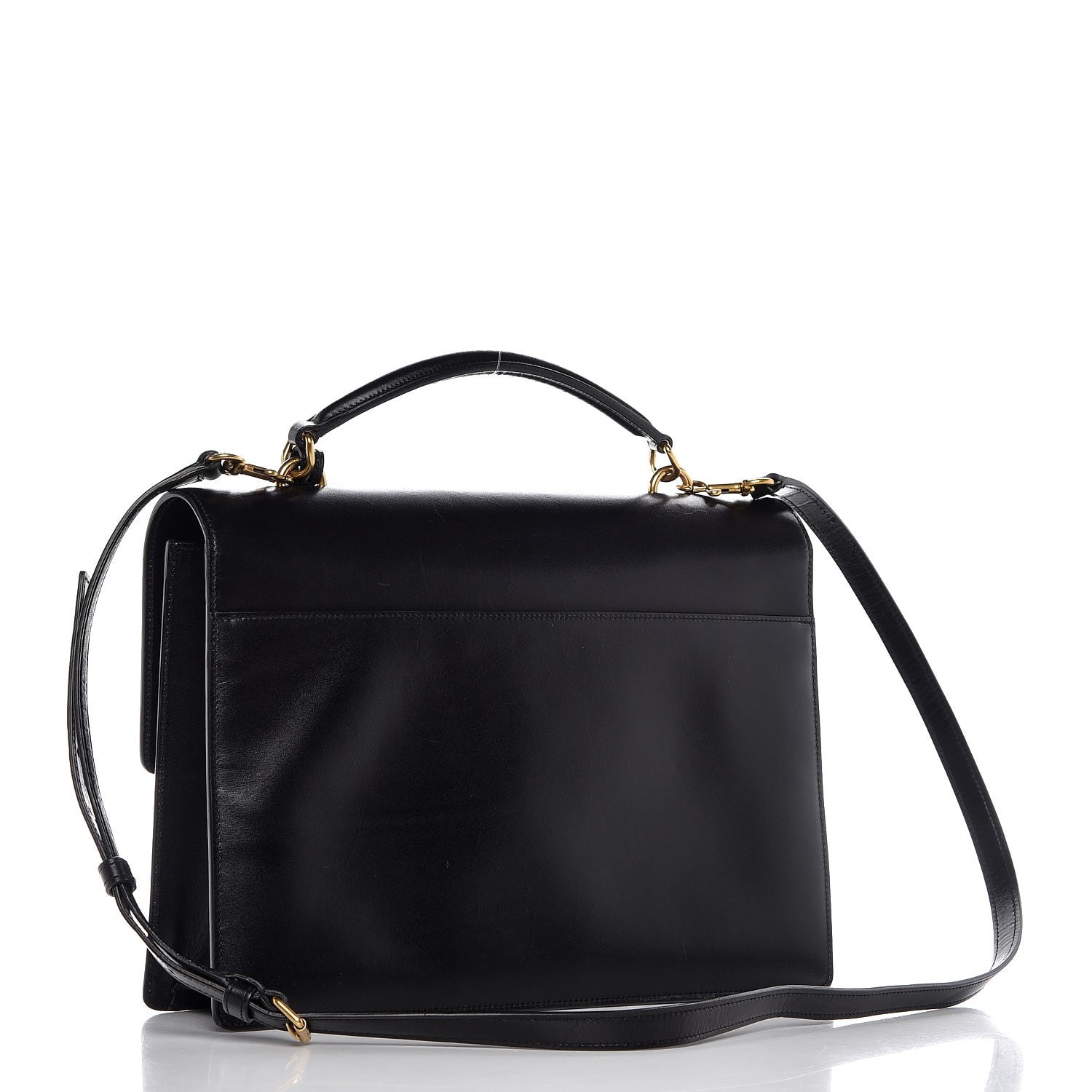 Saint Laurent Smooth Calfskin Large High School Satchel Black 3 of 11