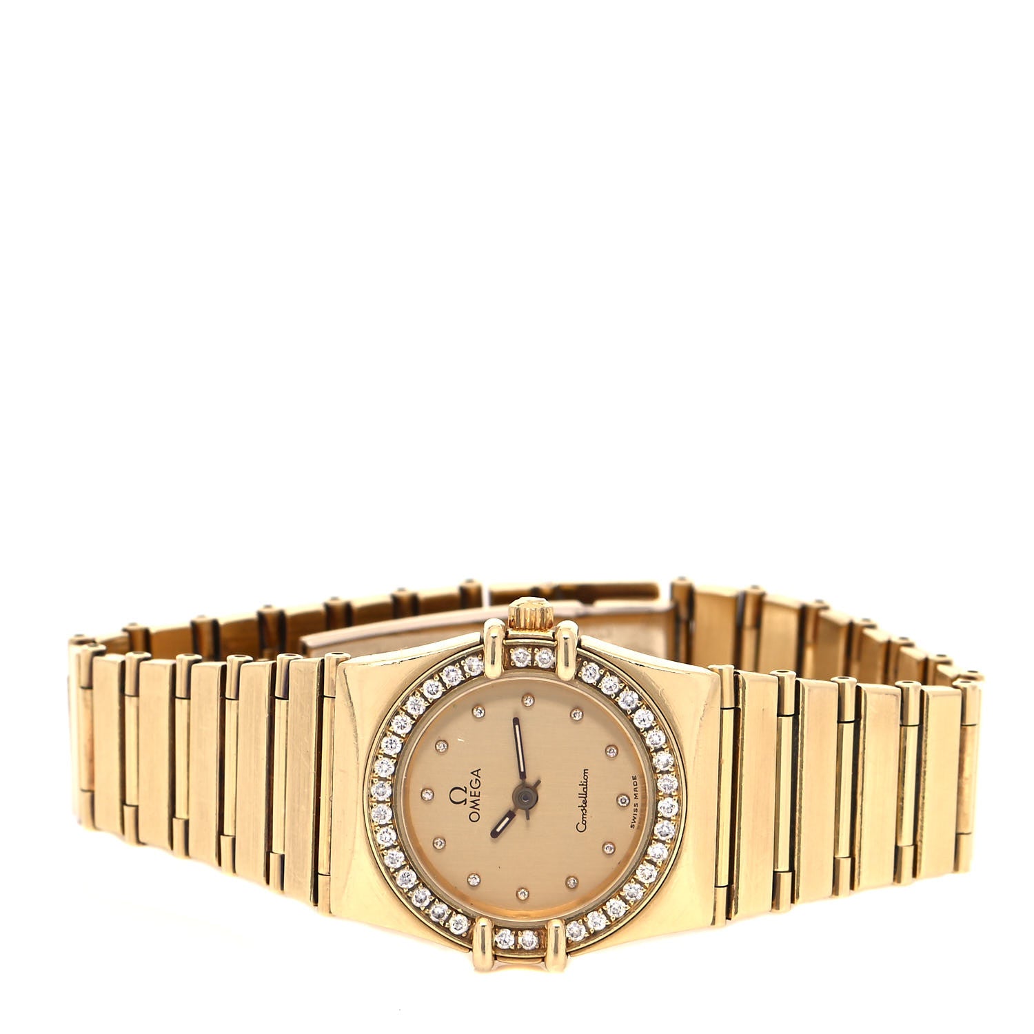 Omega 18K Yellow Gold Diamond Bezel 25mm Constellation Quartz Watch Champagne 895.1076 2 of 4
