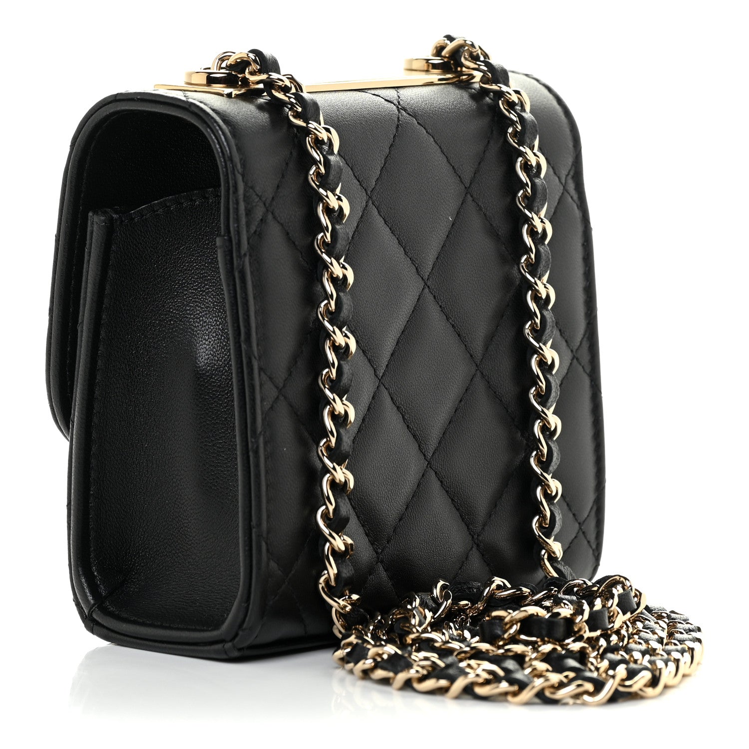 Chanel Lambskin Quilted Mini Trendy CC Chain Wallet Black 3 of 13