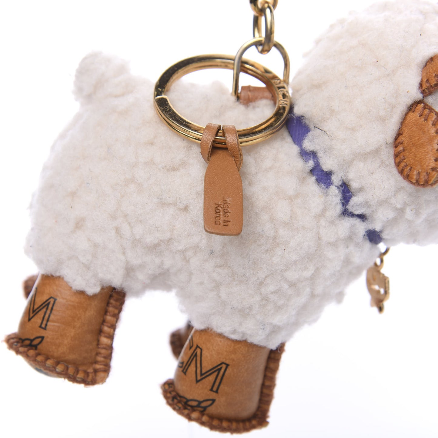 Visetos Sheep Key Ring Bag Charm Cognac