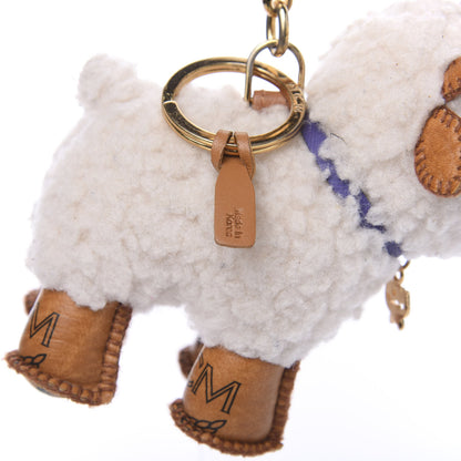 MCM Visetos Sheep Key Ring Bag Charm Cognac 3 of 4