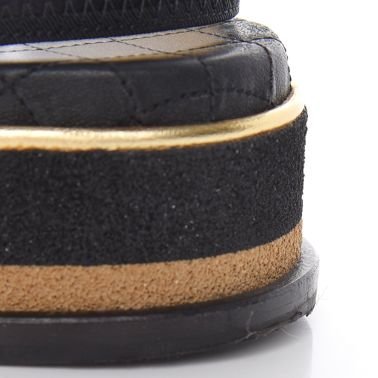 Chanel Satin CC Flat Sandals 41 Black Gold 10 of 12