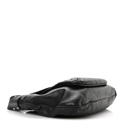 Chanel Caviar Stitched Pocket In The City Hobo Black 4 of 14