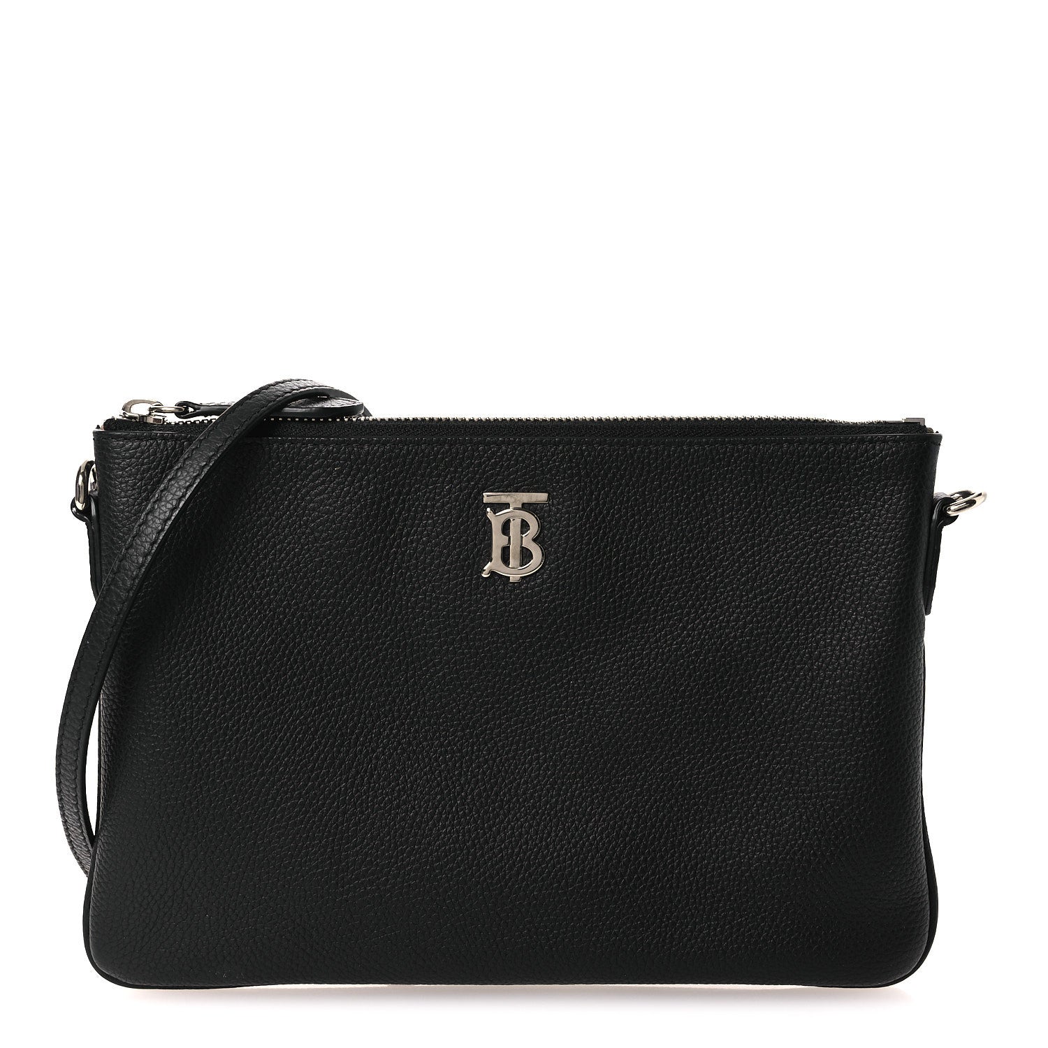 Burberry Grained Calfskin Peyton TB Crossbody Bag Black 1 of 11