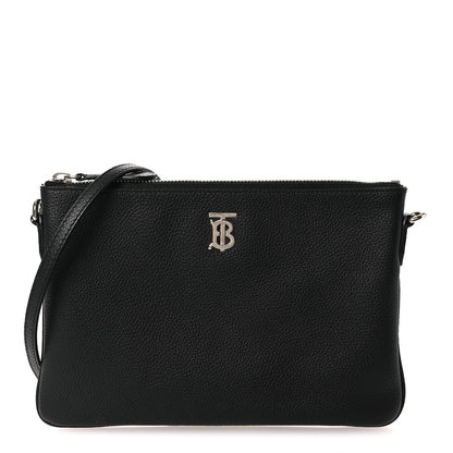 Burberry Grained Calfskin Peyton TB Crossbody Bag Black 1 of 11