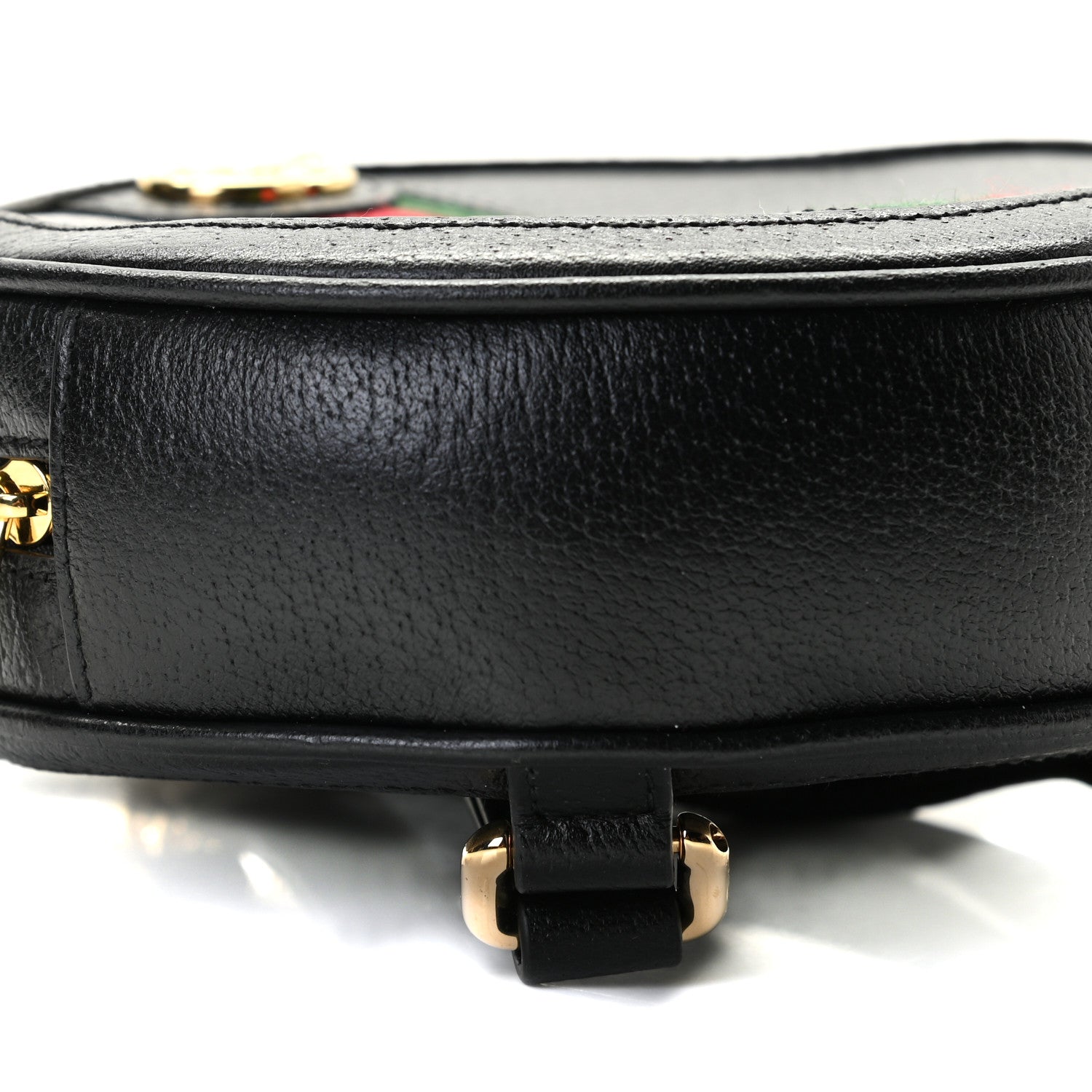Gucci Grained Calfskin Web Mini Ophidia Round Backpack Black 6 of 8
