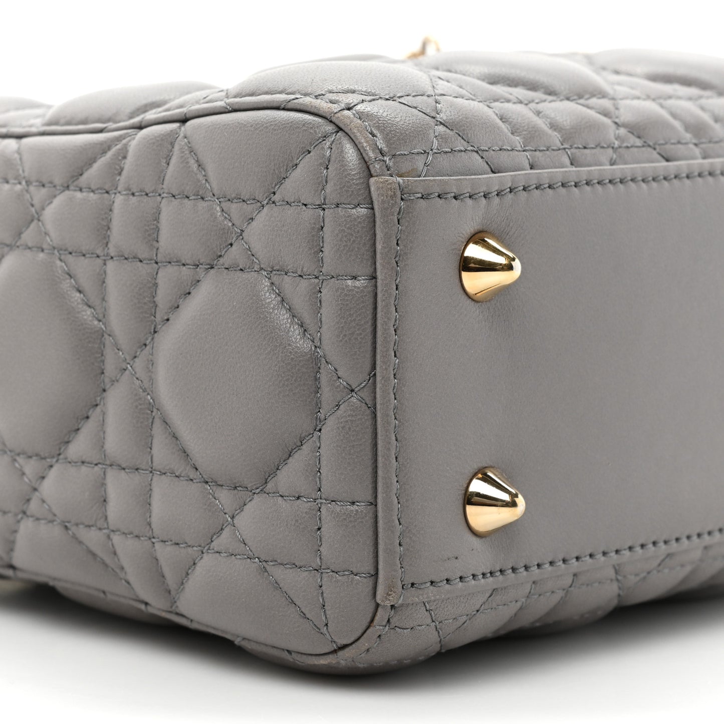 Lambskin Cannage Small Lucky Badges My Lady Dior Grey