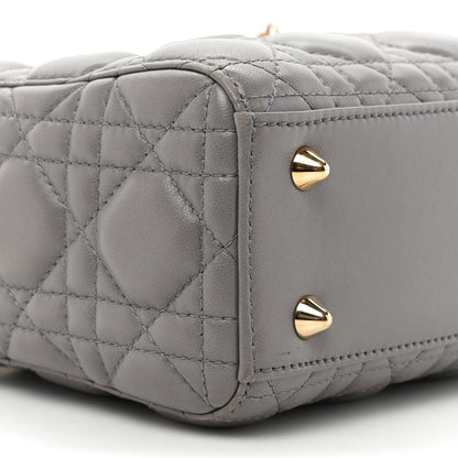 Christian Dior Lambskin Cannage Small Lucky Badges My Lady Dior Grey 9 of 19