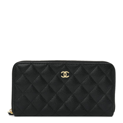 Chanel Caviar Quilted Large Gusset Zip Around Wallet Black 1 of 12