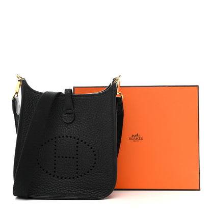 Hermes Taurillon Clemence Evelyne TPM Black 11 of 11