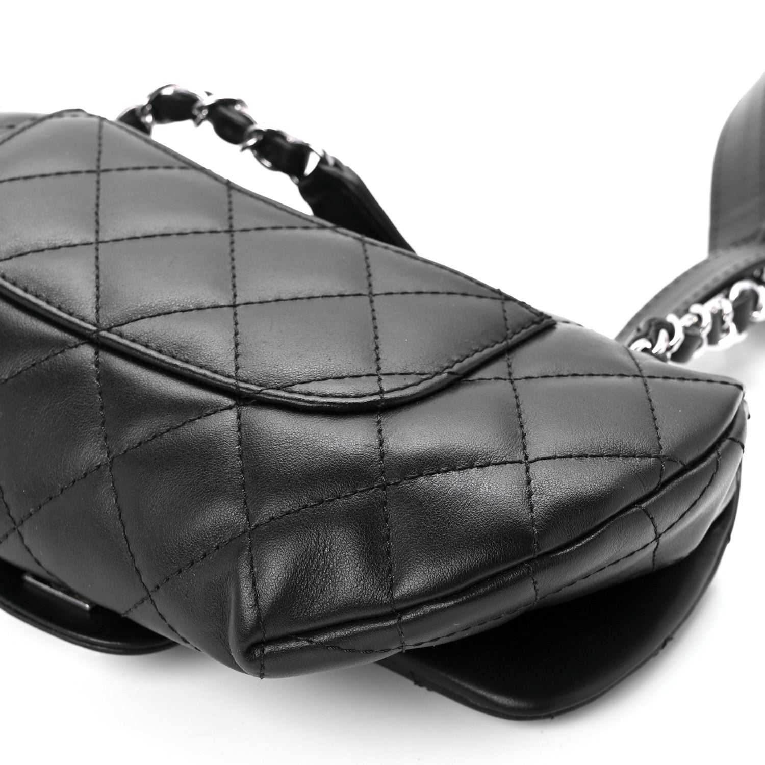 Chanel Calfskin Quilted CC Uniform Flap Belt Bag Black 13 of 13
