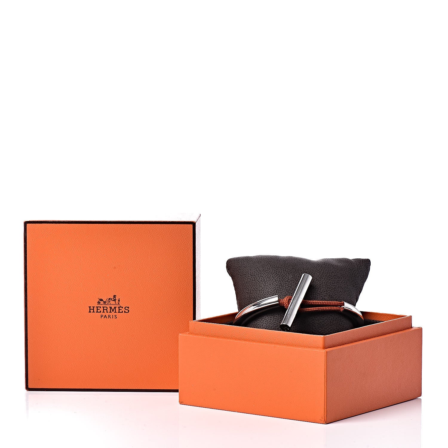 Hermes Sterling Silver Fregate Bracelet SH Orange 5 of 5