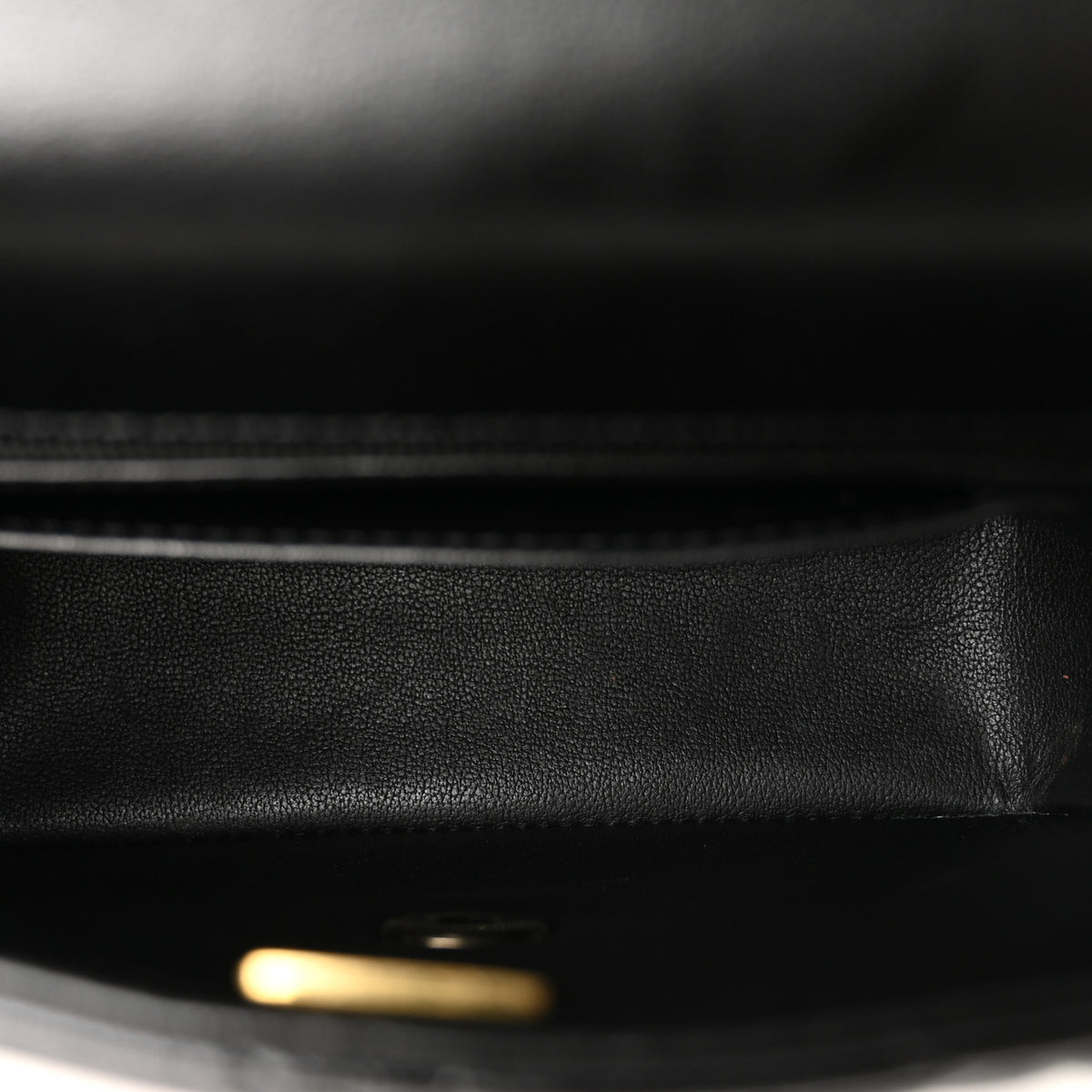 Lambskin Quilted Mini Top Handle Square Flap Black
