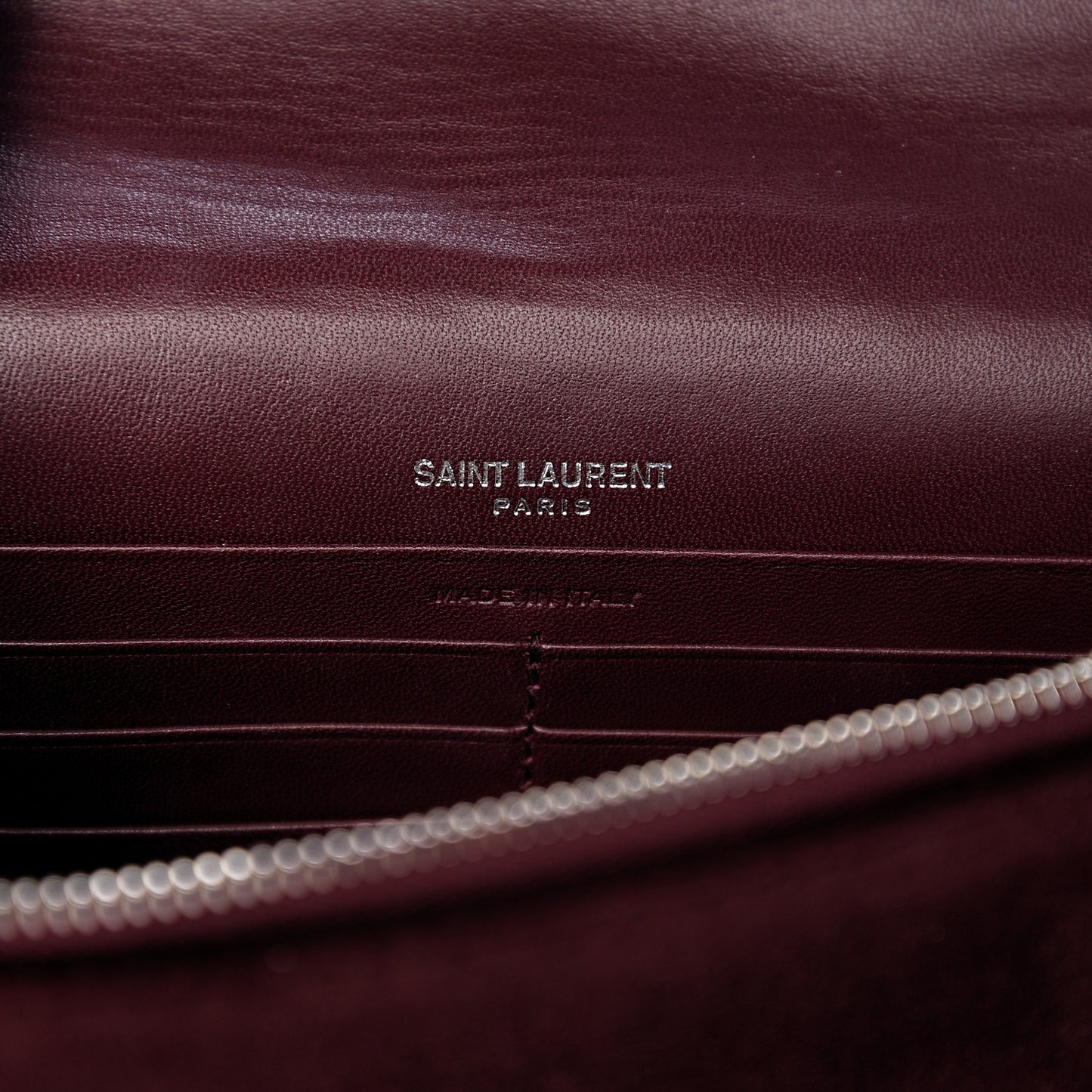 Velvet Crystal Monogram Kate Tassel Shoulder Bag Burgundy
