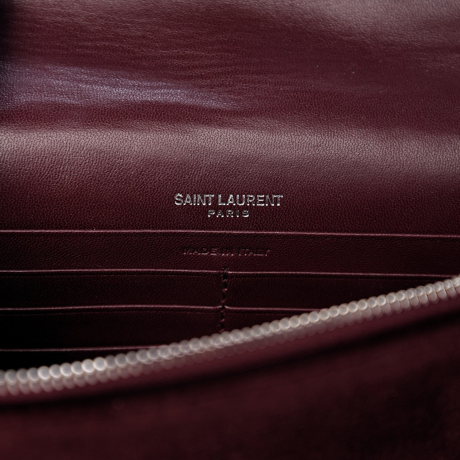 Saint Laurent Velvet Crystal Monogram Kate Tassel Shoulder Bag Burgundy 6 of 10