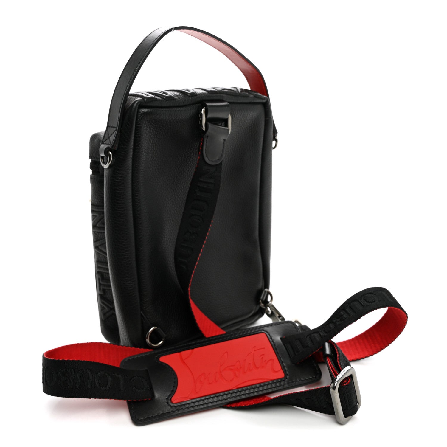 Christian Louboutin Calfskin Rubber Loubideal Crossbody Bag Black Loubi 3 of 10
