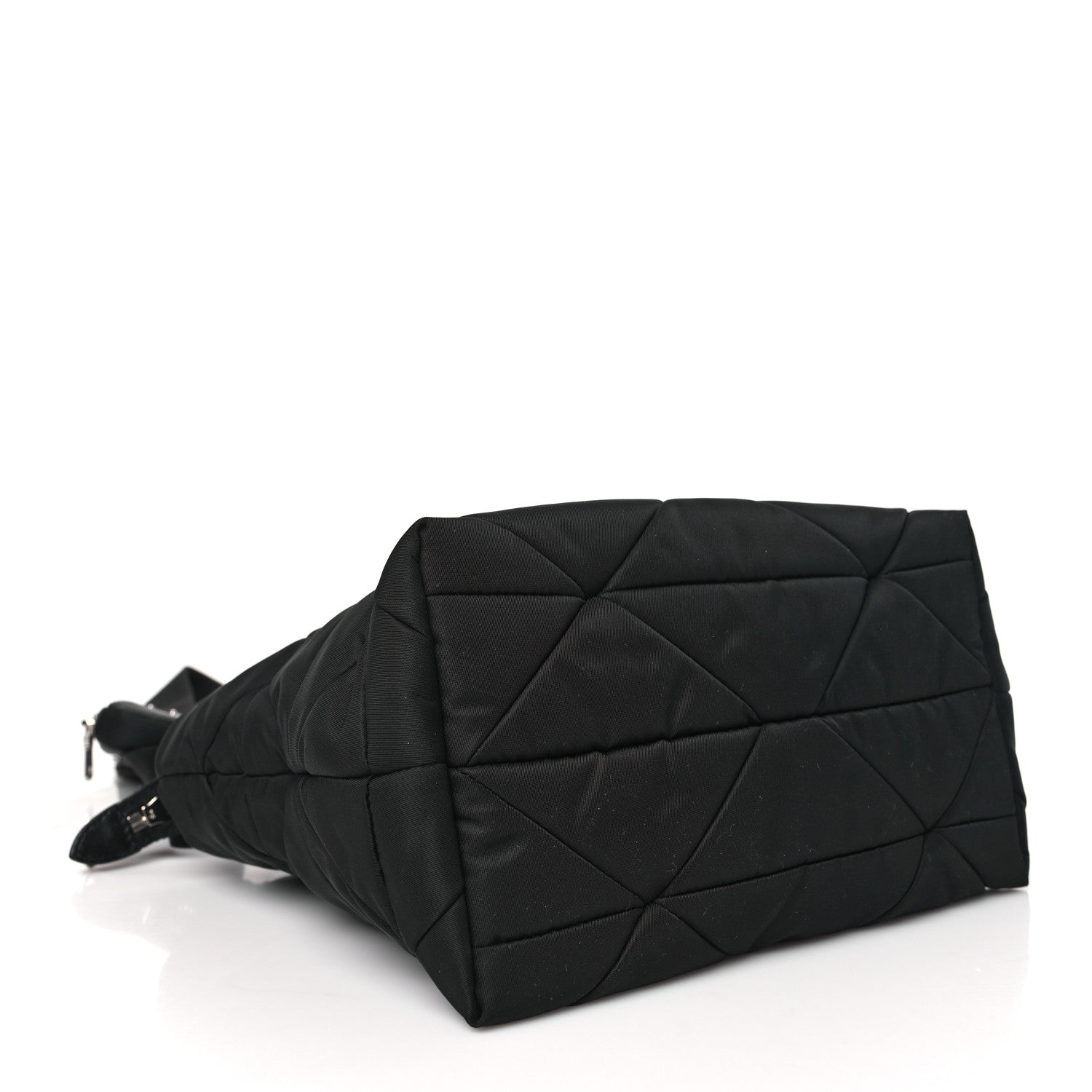 Prada Re-Nylon Nappa Triangle Quilted Padded Double Handled Zip Pocket Tote Black 3 of 9