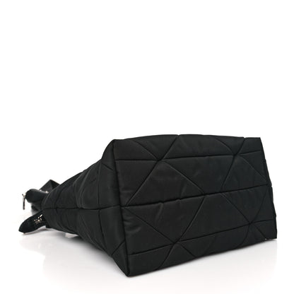 Prada Re-Nylon Nappa Triangle Quilted Padded Double Handled Zip Pocket Tote Black 3 of 9