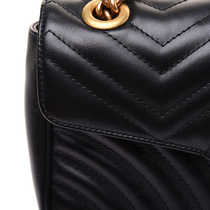 Gucci Calfskin Matelasse Small GG Marmont Shoulder Bag Black 15 of 19