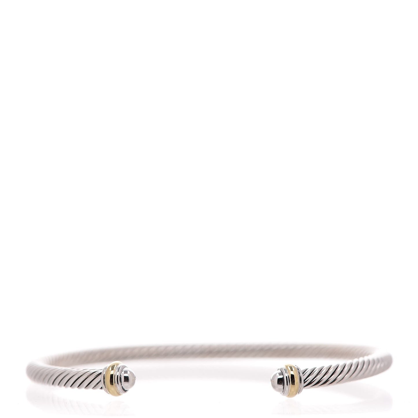 Sterling Silver 18K Yellow Gold 4mm Cable Classics Bracelet