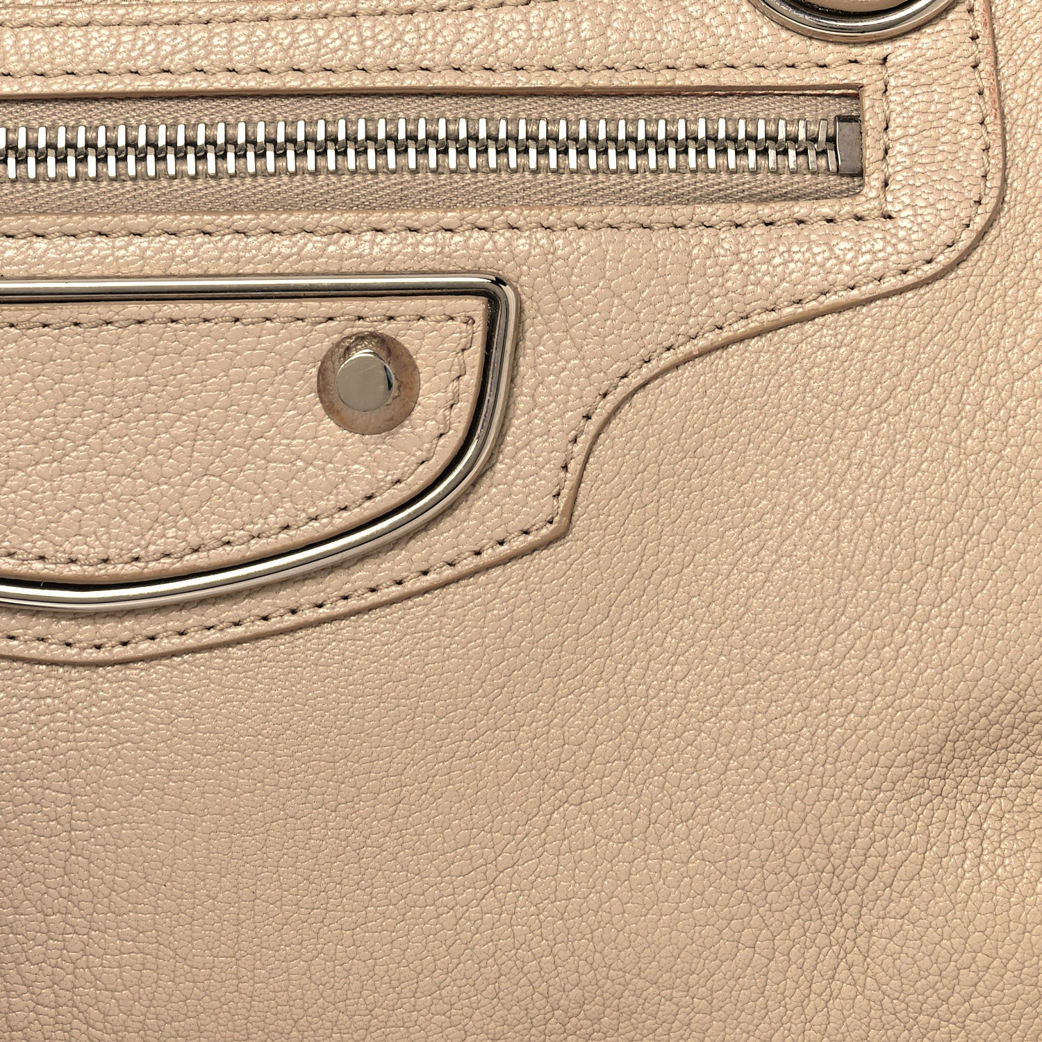 Balenciaga Chevre Silver Metallic Edge Hardware City Beige Tapioca 8 of 14