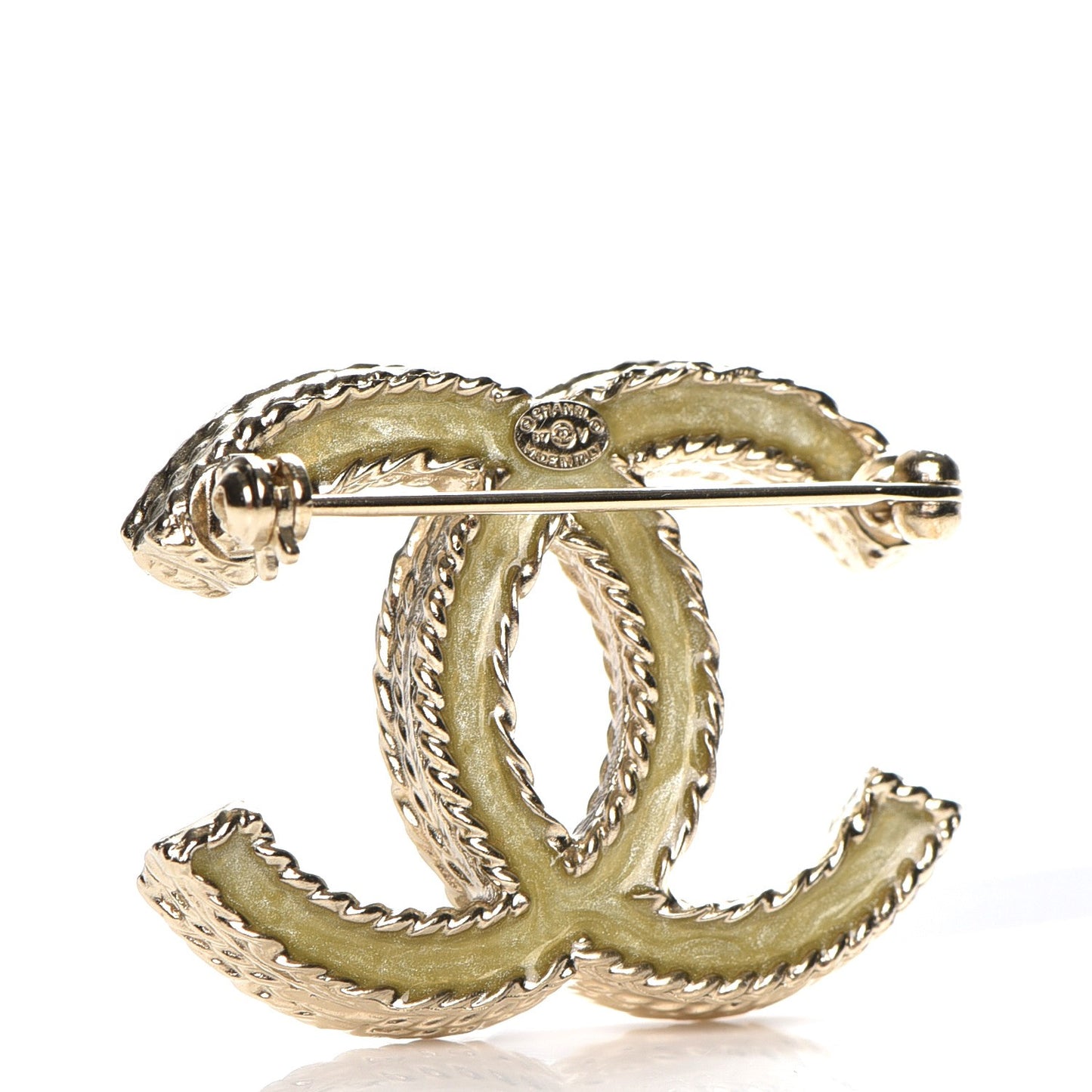 Crystal CC Brooch Light Gold