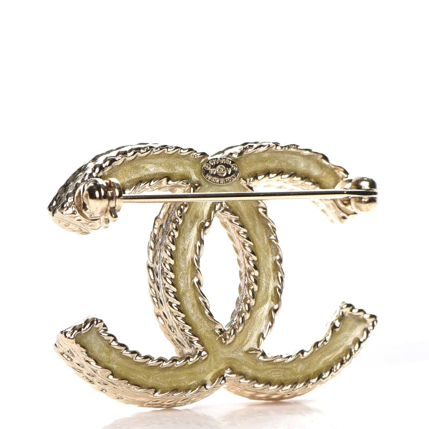 Chanel Crystal CC Brooch Light Gold 3 of 5