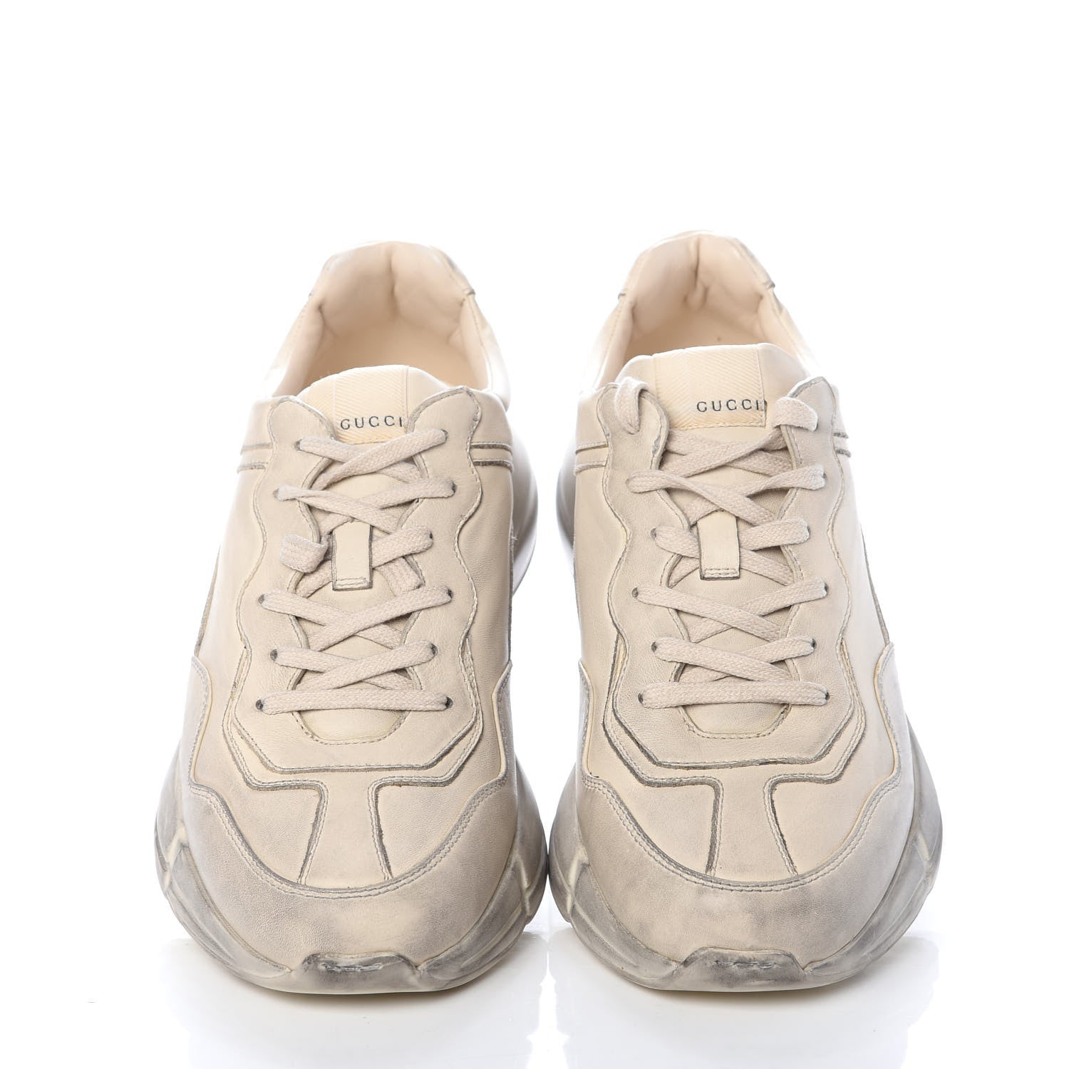Gucci Soft Calfskin Mens Rhyton Sneakers 9.5 Ivory 5 of 11