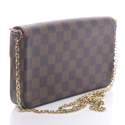 Louis Vuitton Damier Ebene Pochette Felicie Chain Wallet 4 of 11