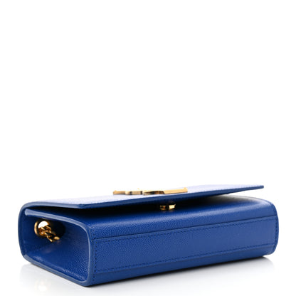 Saint Laurent Grain De Poudre Small Classic Monogram Kate Satchel Royal Blue 4 of 10