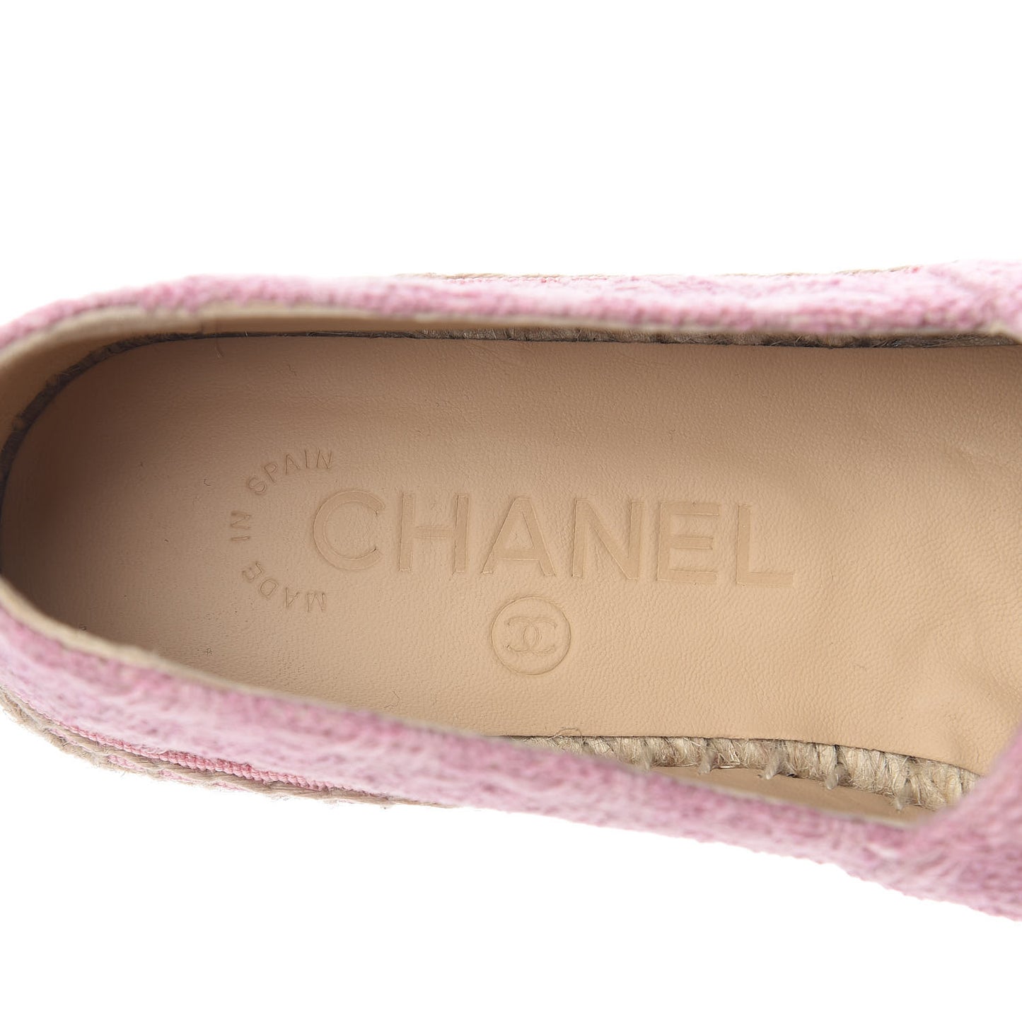 Tweed Patent CC Espadrilles 36 Pink Black
