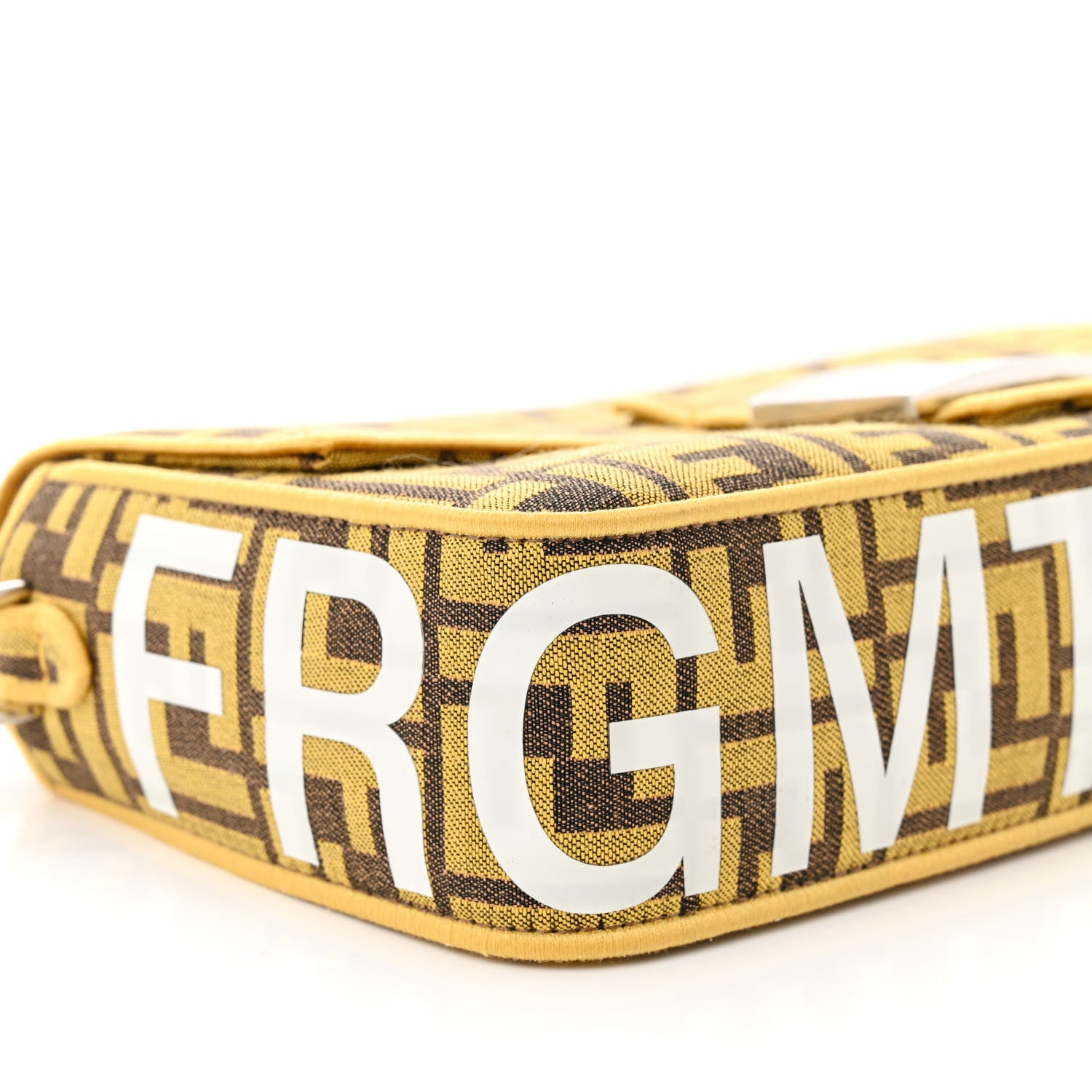 Fendi x FRGMT Woven Fabric Jacquard FF Embroidered Baguette Mimosa 9 of 11